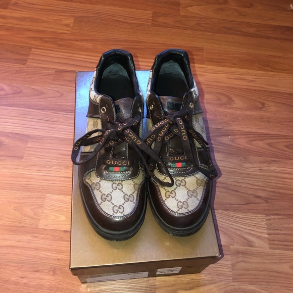 Gucci Other - Gucci Canvas Leather Sneaker Sz 7 Mens